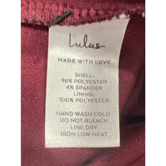 NWT LULUS Burgundy Spaghetti Strap Dress size large XL - Picture 6 of 6